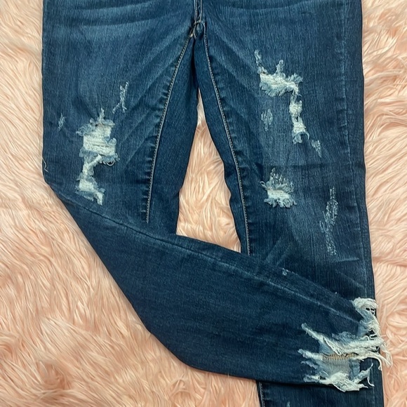 Judy Blue Dark Wash Distressed Stretch Skinny Jean Size 7/28 - Picture 5 of 8